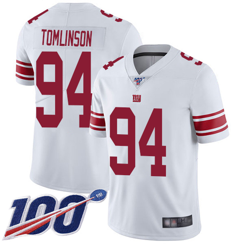 Men New York Giants #94 Dalvin Tomlinson White Vapor Untouchable Limited Player 100th Season Football NFL Jersey->women nfl jersey->Women Jersey